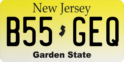 NJ license plate B55GEQ