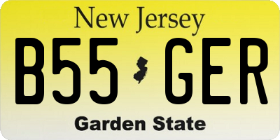 NJ license plate B55GER
