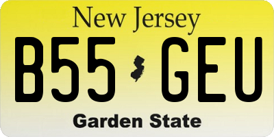 NJ license plate B55GEU