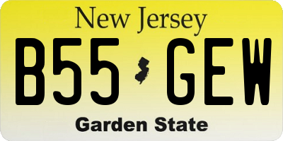 NJ license plate B55GEW
