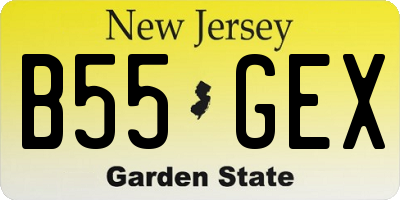 NJ license plate B55GEX