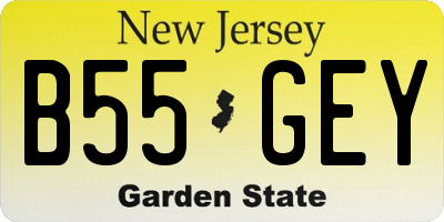 NJ license plate B55GEY