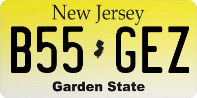 NJ license plate B55GEZ
