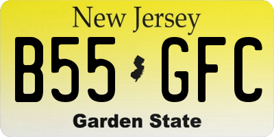 NJ license plate B55GFC