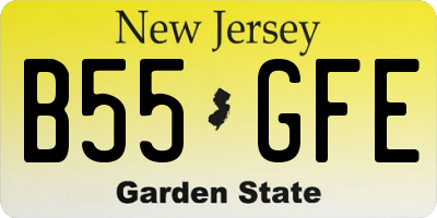NJ license plate B55GFE