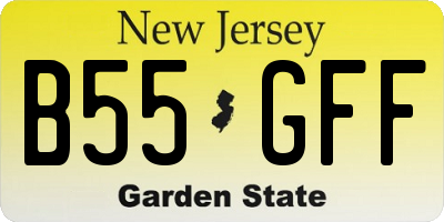 NJ license plate B55GFF