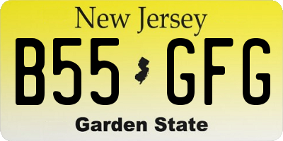 NJ license plate B55GFG