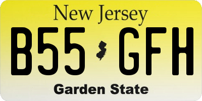 NJ license plate B55GFH