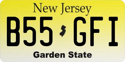 NJ license plate B55GFI