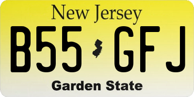 NJ license plate B55GFJ