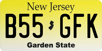 NJ license plate B55GFK
