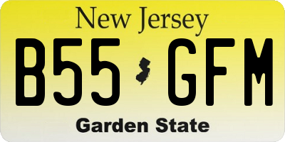NJ license plate B55GFM