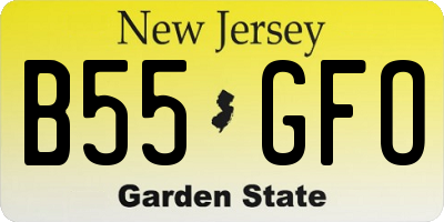 NJ license plate B55GFO