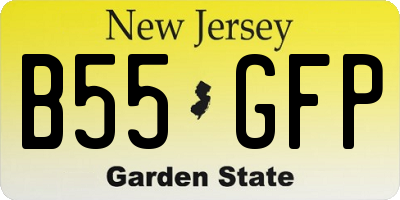 NJ license plate B55GFP