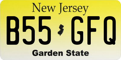 NJ license plate B55GFQ