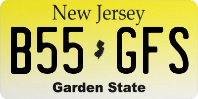 NJ license plate B55GFS