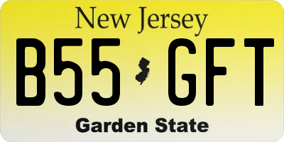 NJ license plate B55GFT