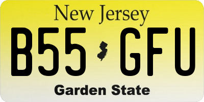 NJ license plate B55GFU