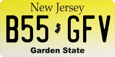 NJ license plate B55GFV