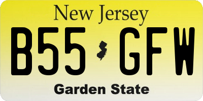 NJ license plate B55GFW