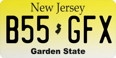 NJ license plate B55GFX
