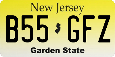 NJ license plate B55GFZ