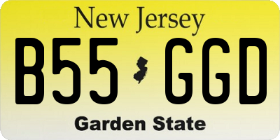 NJ license plate B55GGD