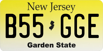 NJ license plate B55GGE