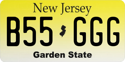 NJ license plate B55GGG