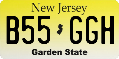 NJ license plate B55GGH