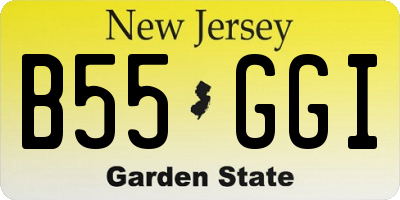 NJ license plate B55GGI