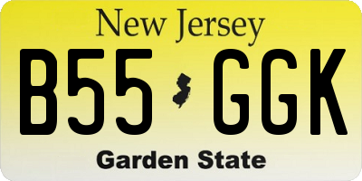NJ license plate B55GGK