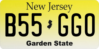 NJ license plate B55GGO
