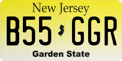 NJ license plate B55GGR