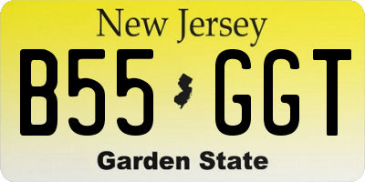 NJ license plate B55GGT