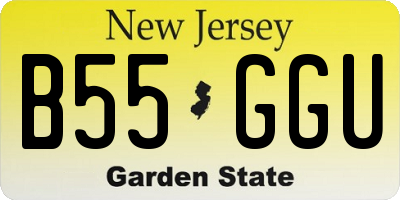 NJ license plate B55GGU