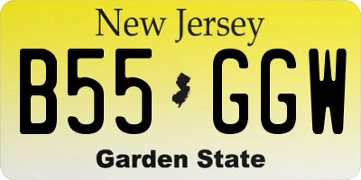 NJ license plate B55GGW