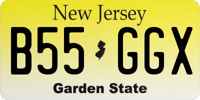 NJ license plate B55GGX