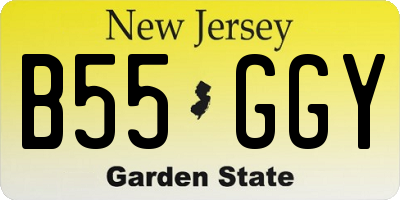 NJ license plate B55GGY
