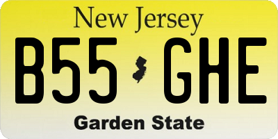 NJ license plate B55GHE