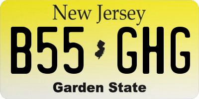 NJ license plate B55GHG