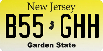 NJ license plate B55GHH