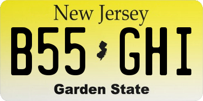 NJ license plate B55GHI