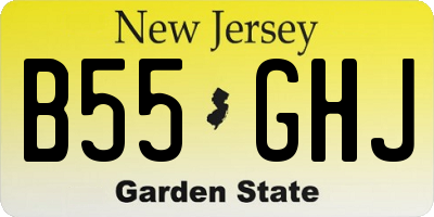 NJ license plate B55GHJ