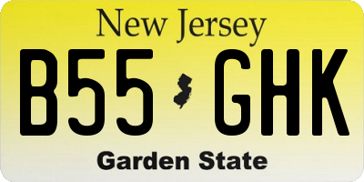 NJ license plate B55GHK