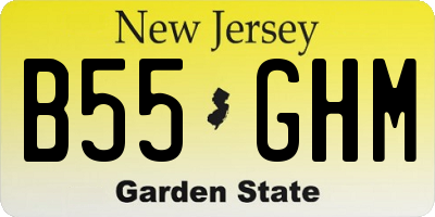 NJ license plate B55GHM