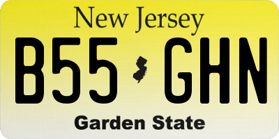 NJ license plate B55GHN