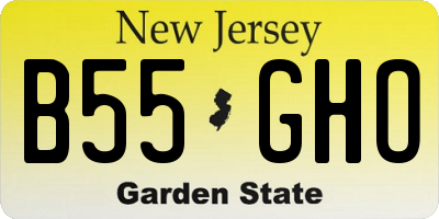 NJ license plate B55GHO