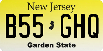 NJ license plate B55GHQ