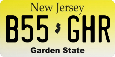 NJ license plate B55GHR